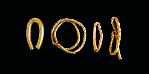 Middle bronze age gold torcs from the river Medway at Aylesford (Kent County Council)